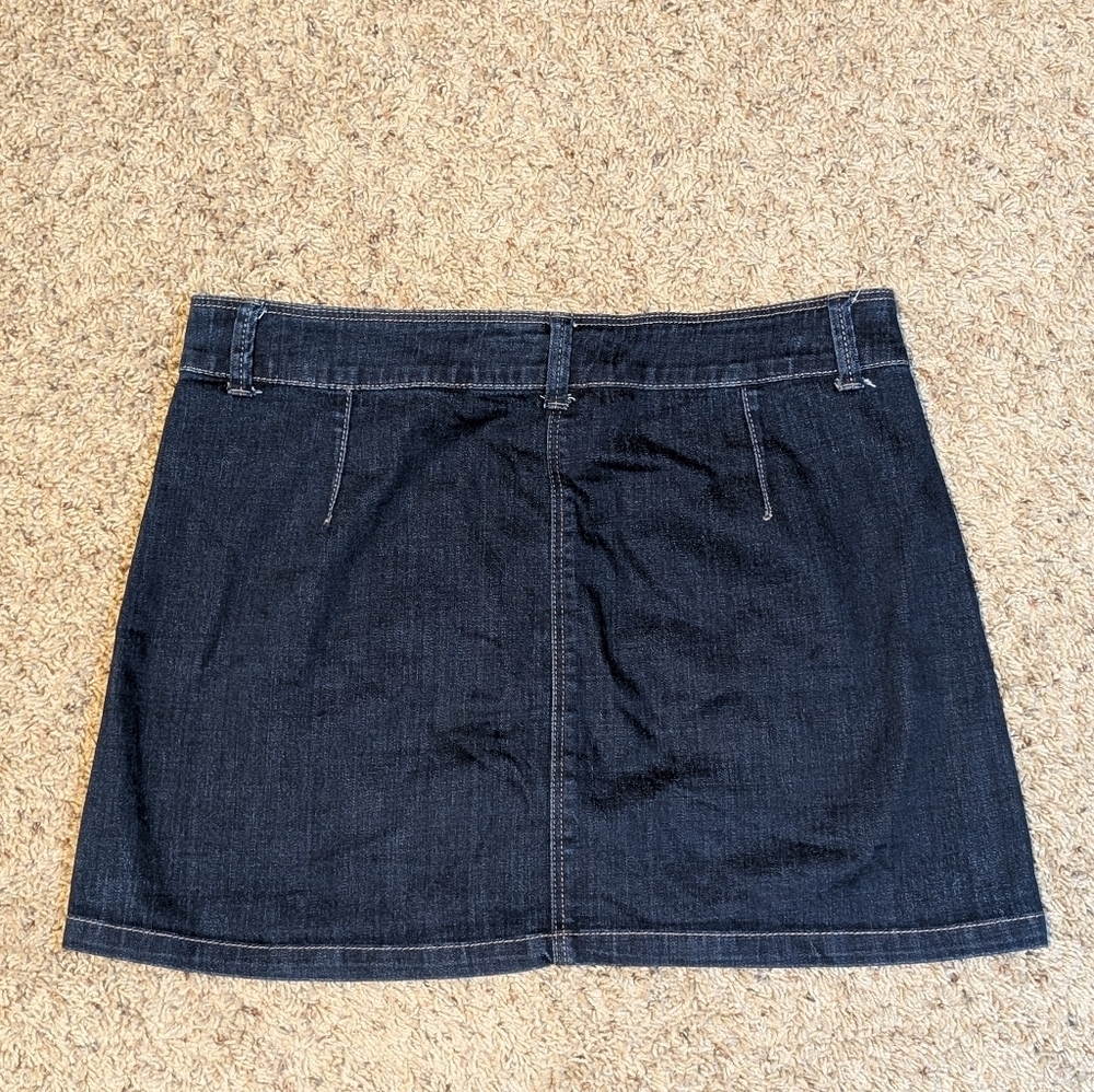 VANITY Button Fly Dark Wash Denim Stretch Mini Skirt Women's W29 - Picture 10 of 12